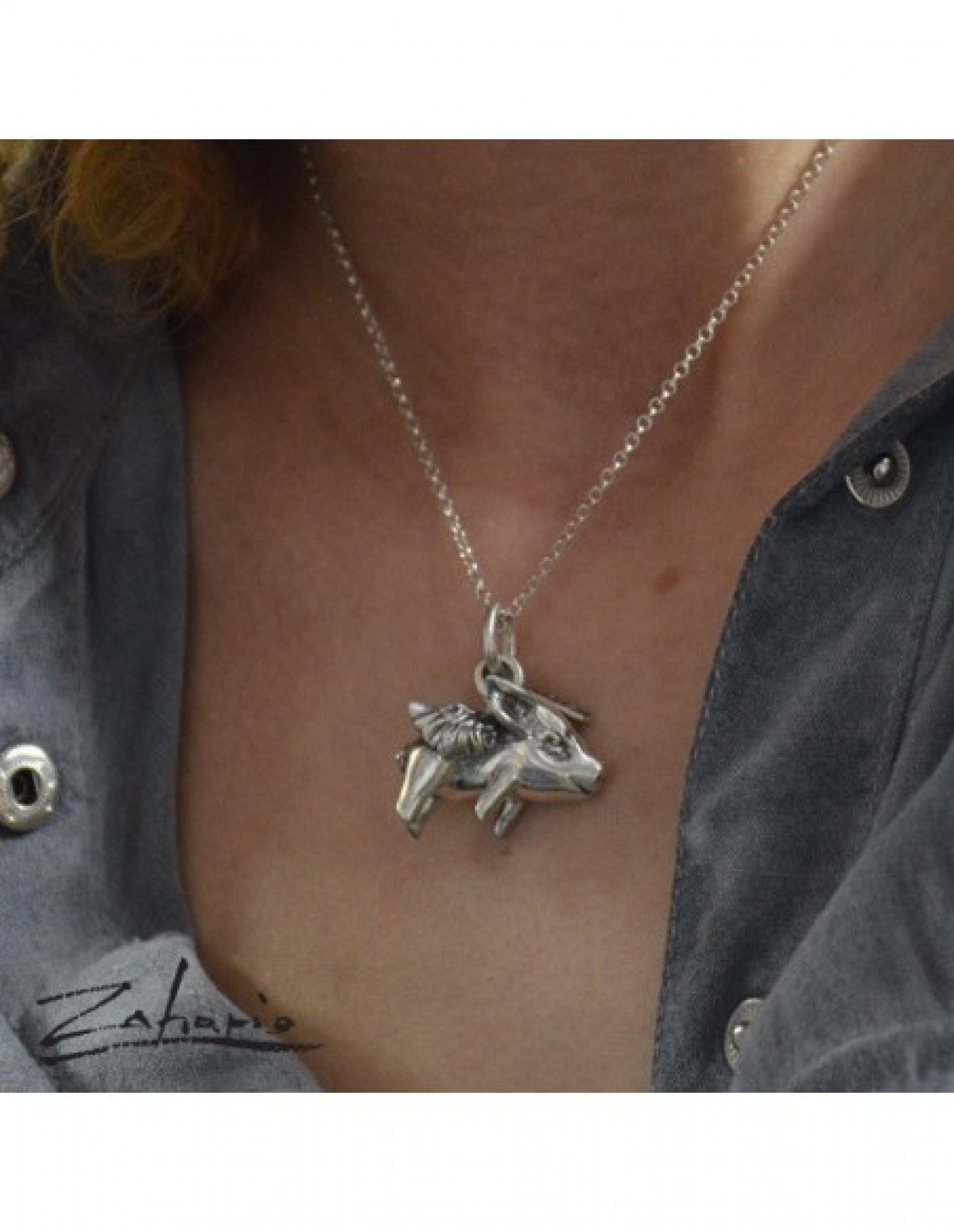 Wisior latająca świnka srebro Zahario